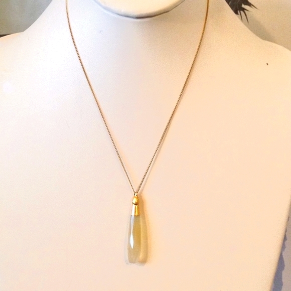 YELLOW CARNELIAN DROP NECKLACE